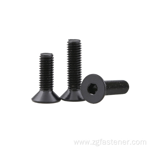 grade 8.8 black oxide hex socket flat head screw